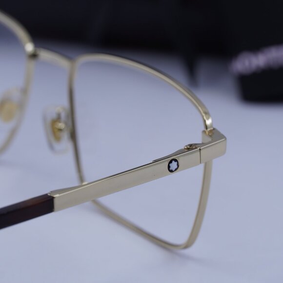Montblanc MB0022O 006 Rectangle Eyeglasses 59mm – Gold - Picture 9 of 10